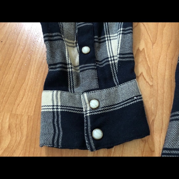 ZARA Embellished Long Sleeve Plaid Long Top Sz S - Picture 6 of 8